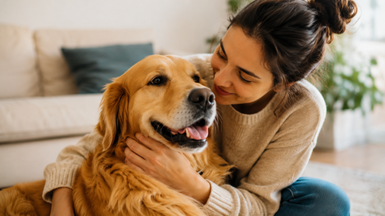 Dueña con su perro — cómo elegir un educador canino de confianza